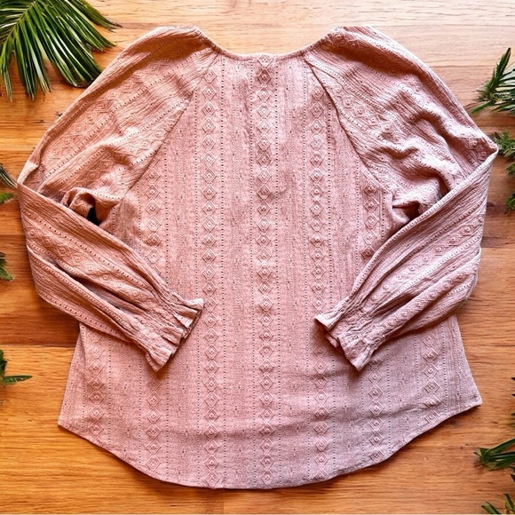 FRYE Pink Textured Long Sleeve Top Blouse - XXL - Picture 6 of 12